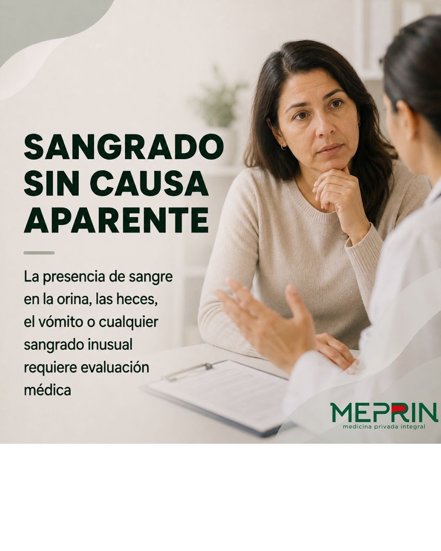 Sangrado sin causa aparente: la presencia de sangre en la orina, las heces, el vómito o cualquier sangrado inusual requiere evaluación médica.